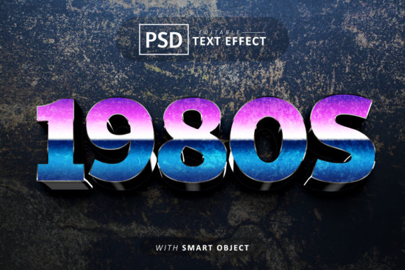 1980s Retro 3d Text Effect Editable