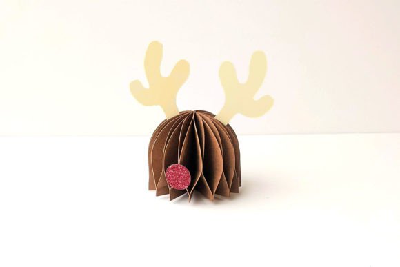 3D Honeycomb Christmas Reindeer Face SVG