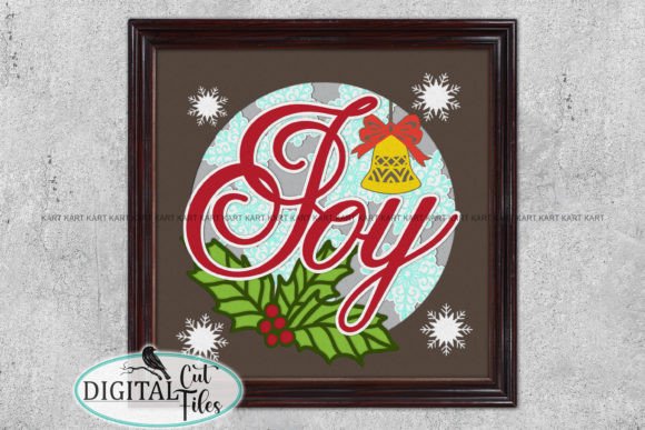 3D Joy Christmas Light Box Svg Cut File