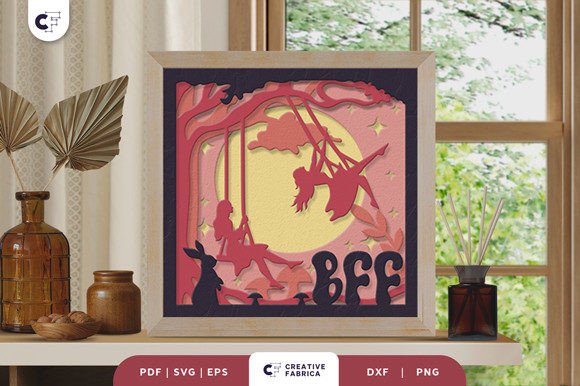 Bestie 3D Shadow Box Paper Cut SVG: A Creative Solution for Craft Enthusiasts