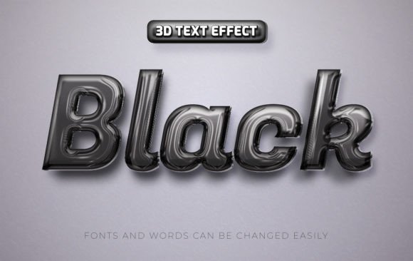 Black Bold 3d Editable Text Effect for Creative Designers