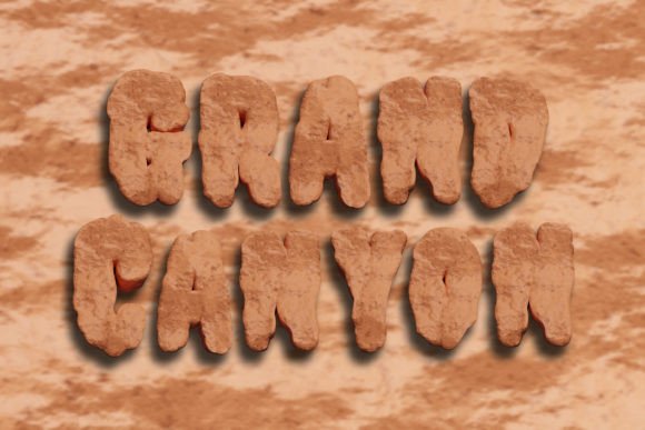 Canyon Text Effect. 3d Render