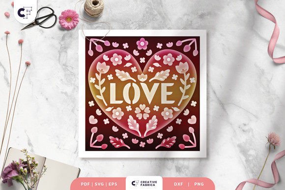 Discover the Beauty of LOVE Folk Art 3D Shadow Box Paper Cut
