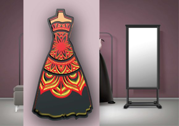 Dress, 5 Layers, 3D Mandala: A Versatile Design for Creative Projects