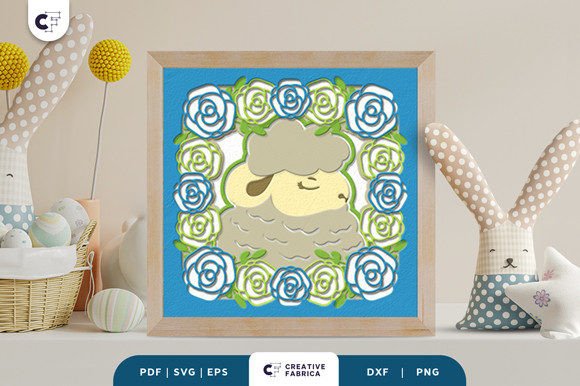 Floral Easter Lamb 3D Shadow Box SVG: A Unique Craft Option for Creative Enthusiasts