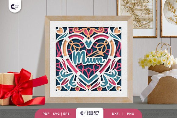 Floral Mum 3D Shadow Box Paper Cut