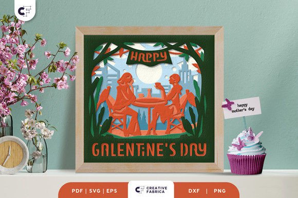 Girl Friends at the Park 3D Papercut SVG