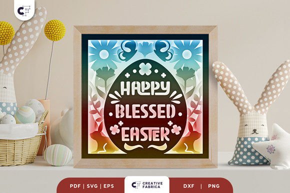 Happy Blessed Easter 3D Shadow Box
