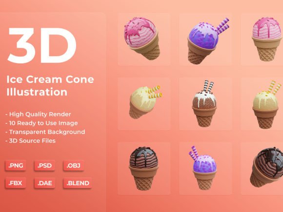 Ice Cream 3D Illustration: A Creative Boost for Modern Design