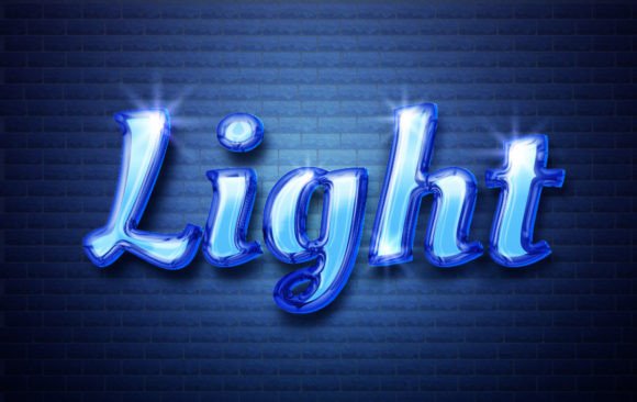Light Blue Glossy 3D Editable Text Effect for Creative and Professional Use