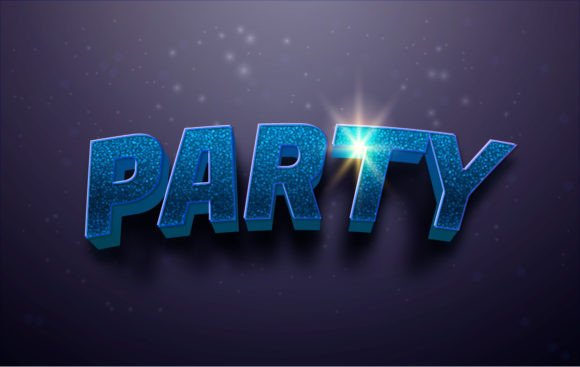 Party 3d Style Editable Text Effect with