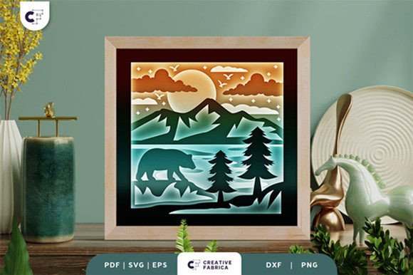 Polar Bear in Ice Mountain 3D Shadow Box: A Creative and Versatile Craft Project