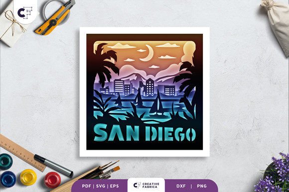San Diego California 3D Shadow Box: A Creative Way to Celebrate the City