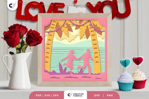 Valentine's Day Couple 3D Shadow Box SVG: A Creative Tool for Crafting and Customization