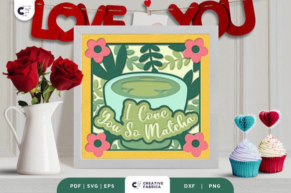 Valentine's Day Matcha 3D Shadow Box