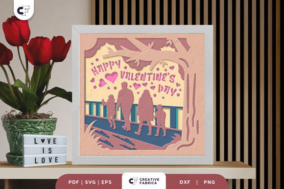 Valentine’s Day Family 3D Shadow Box SVG: A Creative Way to Celebrate Love